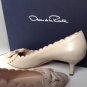 NEW Authentic OSCAR de la RENTA Scalloped Bow-Embellished Leather Pumps (Size 40