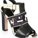NEW Authentic RACHEL ROY WHITE FAYE MIXED MEDIA PLATFORM SANDALS (Size 7.5)