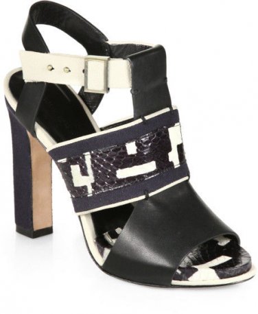 NEW Authentic RACHEL ROY WHITE FAYE MIXED MEDIA PLATFORM SANDALS (Size 7.5)