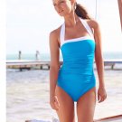 NWT Ralph Lauren One Piece Halter Slimming Swim Suit /Turquoise Retail $99 Sz4