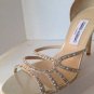 NEW Authentic JIMMY CHOO Straits Metallic Leather D'Orsay Sandals (Size 39.5)