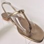 Authentic MANOLO BLAHNIK Metallic Leather Slingback Thong Sandals (Size 39.5)