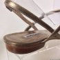 Authentic MANOLO BLAHNIK Metallic Leather Slingback Thong Sandals (Size 39.5)