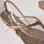 Authentic MANOLO BLAHNIK Metallic Leather Slingback Thong Sandals (Size 39.5)
