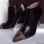 NEW GUCCI Studded Cap-Toe Black Bootie (Size 37.5) - MSRP $995.00!