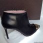 NEW GUCCI Studded Cap-Toe Black Bootie (Size 37.5) - MSRP $995.00!