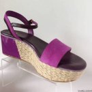 NEW COLE HAAN Arden Mixed-Media Platform Wedge Sandals - Aster Purple- $198.00