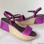 NEW COLE HAAN Arden Mixed-Media Platform Wedge Sandals - Aster Purple- $198.00