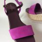 NEW COLE HAAN Arden Mixed-Media Platform Wedge Sandals - Aster Purple- $198.00