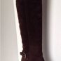 NEW Authentic PRADA Dark Chocolate Suede Zip Up Wedge Boots (Size 36.5)