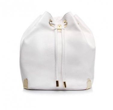 NWT Vince Camuto Janet Backpack Snow White Leather Drawstring MSRP $178.00