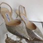 NEW Authentic JIMMY CHOO "Tide" Glitter Slingback Pumps w/Cap Toe (Size 35.5)