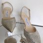 NEW Authentic JIMMY CHOO "Tide" Glitter Slingback Pumps w/Cap Toe (Size 35.5)