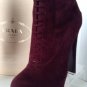 Authentic PRADA Suede Lace-Up Platform Ankle Boots (Size 39.5) - MSRP $990.00!