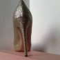 NEW Authentic MIU MIU Gold Glitter Peep Toe Platform Pumps (Size 41) - MSRP $675