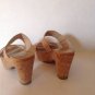 Authentic Stuart Weitzman Nupeaceful Leather Cork Platform Sandals (Size 5.5 M)
