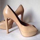Authentic CHRISTIAN DIOR Miss Dior Leather Peep Toe Pumps (Size 39) - MSRP $710.