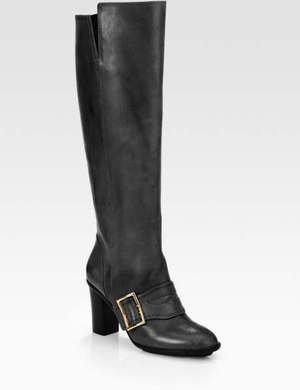 Authentic DEREK LAM Rupert Leather Knee High Buckle Boots (Size 39.5)