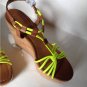NEW Authentic Coach Georgiana Yellow/Ginger Sandals