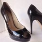 Authentic JIMMY CHOO Crown Patent Leather Peep-Toe Platform Pumps (Size 39.5)
