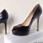 Authentic JIMMY CHOO Crown Patent Leather Peep-Toe Platform Pumps (Size 39.5)
