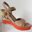 NEW Authentic COLE HAAN Paley High Wedge Sandals-Sandstone/Lemon Ice Snake Print