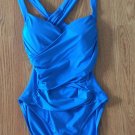 NWT La Blanca Blue Crisscross Back Straps One Piece Swimsuit (Sz12) Retails $115