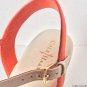 NEW COLE HAAN Arden Mixed-Media Platform Wedge Sandals - Orange Pop
