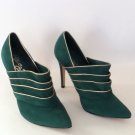 Authentic Alice + Olivia Dame Tiered Ankle Boots In Emerald (Size 7) - MSRP $418