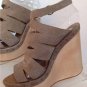 NEW Authentic MAX STUDIO Fend Embossed Suede Woodgrain Wedge Sandas (7.5 & 8.5)
