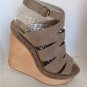 NEW Authentic MAX STUDIO Fend Embossed Suede Woodgrain Wedge Sandas (7.5 & 8.5)