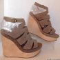 NEW Authentic MAX STUDIO Fend Embossed Suede Woodgrain Wedge Sandas (7.5 & 8.5)