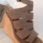 NEW Authentic MAX STUDIO Fend Embossed Suede Woodgrain Wedge Sandas (7.5 & 8.5)