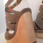 NEW Authentic MAX STUDIO Fend Embossed Suede Woodgrain Wedge Sandas (7.5 & 8.5)