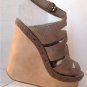 NEW Authentic MAX STUDIO Fend Embossed Suede Woodgrain Wedge Sandas (7.5 & 8.5)