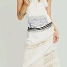 NEW Free People Woodstock  "Kace" Maxi Skirt Ivory W/Crochet Insets(Sz0) $128.00