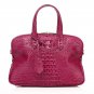 Isla Cowhide Embossed Crocodile Effect Leather Tote LH1035B Purple