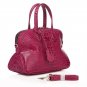 Isla Cowhide Embossed Crocodile Effect Leather Tote LH1035B Rose Red