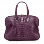 Isla Cowhide Embossed Crocodile Effect Leather Tote LH1035B Rose Red