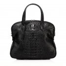 Isla Cowhide Embossed Crocodile Effect Leather Tote LH1035A Black