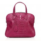 Isla Cowhide Embossed Crocodile Effect Leather Tote LH1035A Rose Red