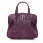 Isla Cowhide Embossed Crocodile Effect Leather Tote LH1035A Rose Red