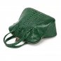 Isla Cowhide Embossed Crocodile Effect Leather Tote LH1035A Dark Green