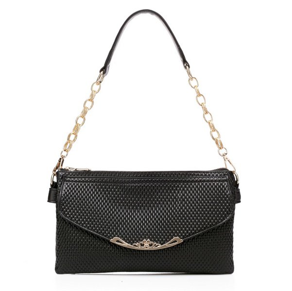 Caleb Italian Cowhide Leather Evening Bag LH945 Black