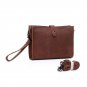 Viola Distress Cow Leather Clutch LH896 Dark Brown