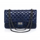 Rhonda Cowhide Leather Evening Bag LH621M Navy Blue