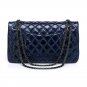 Rhonda Cowhide Leather Evening Bag LH621M Navy Blue