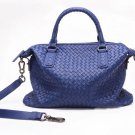 Stelly Sheepskin Leather Tote LH858 Navy Blue