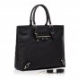 Hazel Black Cowhide Leather Tote LH809