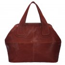 Evelyn  Italian Cowhide Leather Tote LH1194 Brown